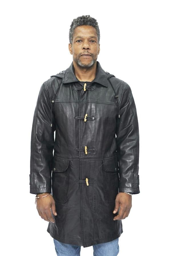 Infinity Leather Mens Leather Duffle Classic Coat-Aylesbury