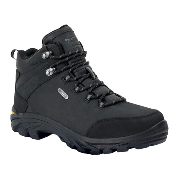 Regatta Great Outdoors Mens Burrell Leather Hiking Boots - Black