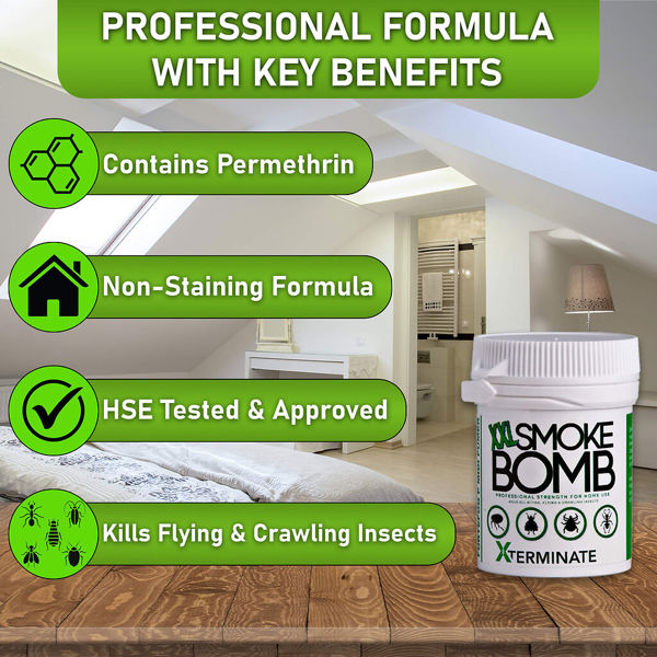 Xterminate XXL Smoke Bomb Insect Killer Fogger Fumer for Bed Bugs