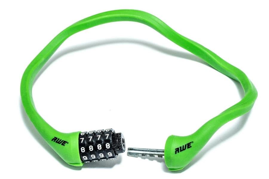 Awe Shape Memory Silicone 900mm x 12mm Combination Bike/Bicycle Lock