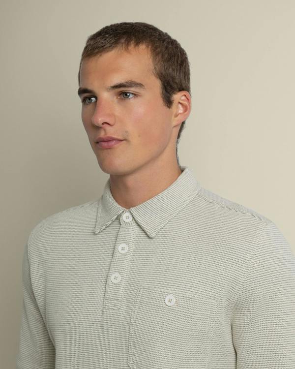 Larsson & Co Aarhus - Textured Long Sleeve Polo Shirt