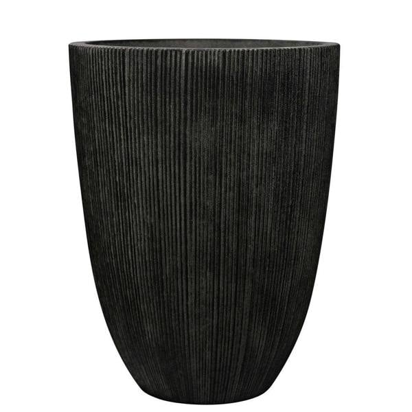Milan Tall Ruffled Plant Pot 48cm x 37cm, 37L - Black