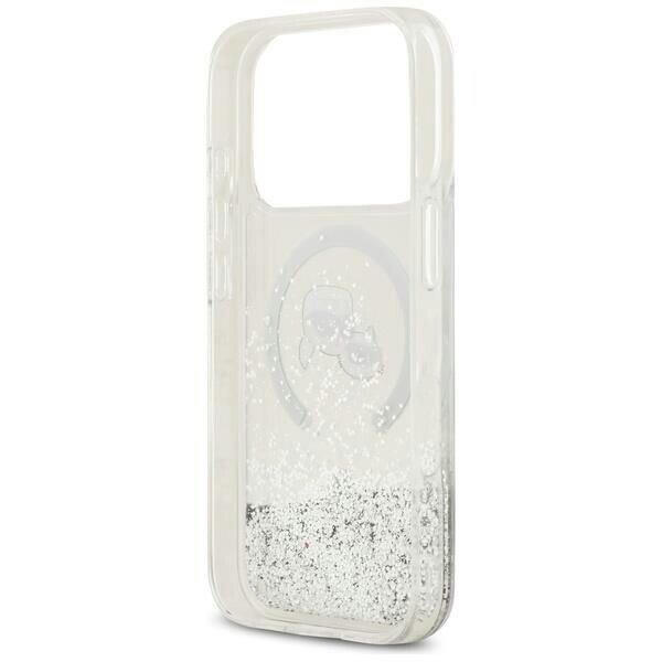 Karl Lagerfeld Liquid Glitter Karl & Choupette Heads Case with MagSafe for iPhone 17/18 Pro Max 6.9" Clear - KLHMP18XLGKCSGH
