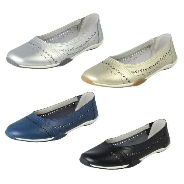 Down to Earth Ladies Down To Earth Slip On Casual Leather Shoes F80575