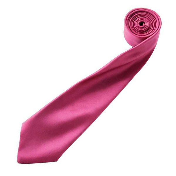 Premier Mens Plain Satin Tie (Narrow Blade) - Hot Pink
