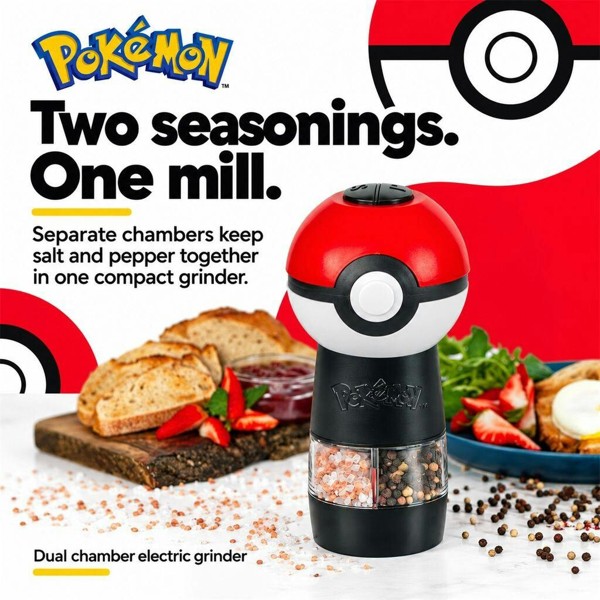 Venom Pokémon Poké Ball Electric Salt and Pepper Grinder with LED Ligh