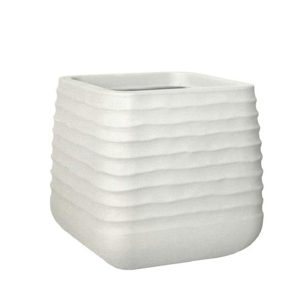 Oslo Square Ripple Plant Pot 28 x 28cm 18L - Beige