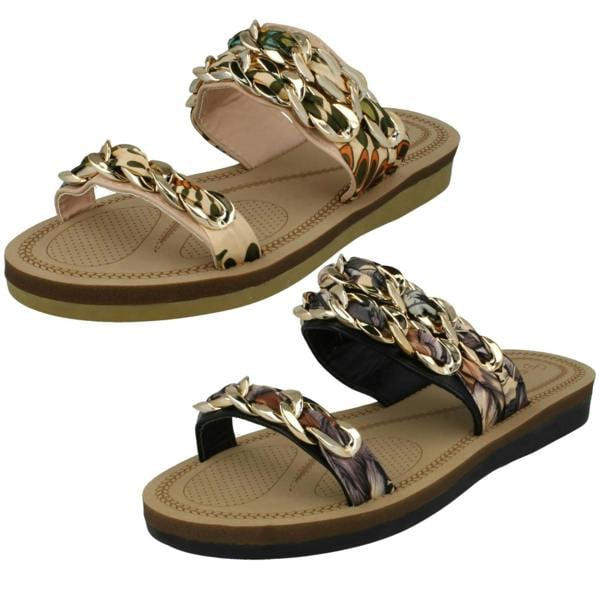 Savannah Ladies Savannah Flat Double Braided Strap Sandals