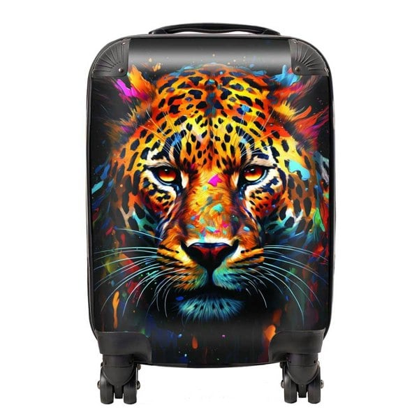 Warren Reed Splashart Leopard Face Suitcase