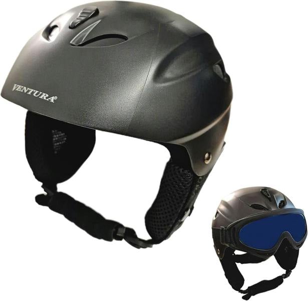 Awe ABS In Mould Kids/Junior Ski/Snowboard Helmet Matt Black 52-55cm - Goggle Compatible