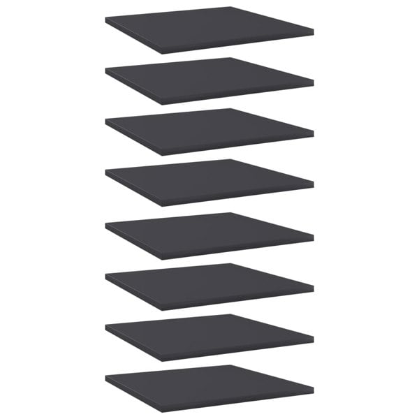 Berkfield Bookshelf Boards 8 pcs Grey 40x40x1.5 cm Engineered Wood