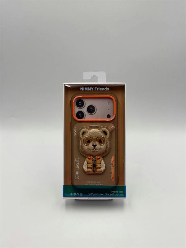 Nimmy Friends Nimmy Cool & Cute 2.0 Bear Case with MagSafe Stand for iPhone 17 Pro Max 6.9" Brown Orange - N-YJKM-CXZJZH-IP17-PRO-MAX-011-B