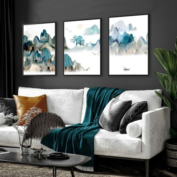 Japan art prints | set of 3 wall art prints for living room