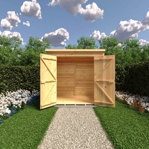 Shire 7x5 double door Pent shed 12mm shiplap interlock cladding