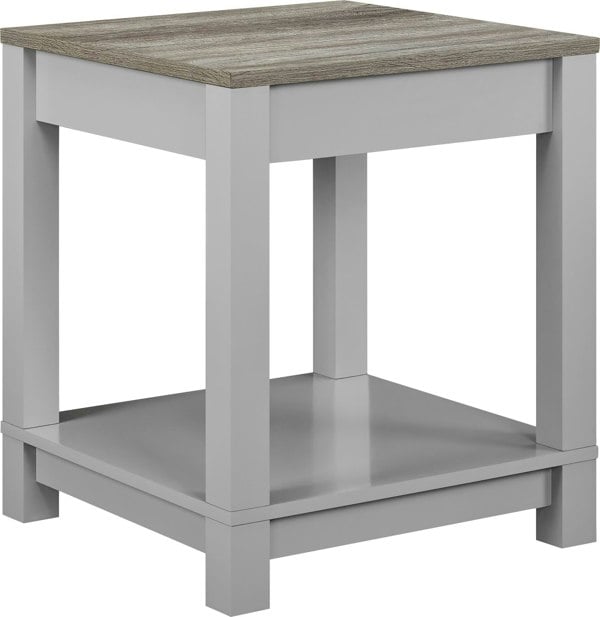 Dorel Home Carver end table with 1 shelf in grey