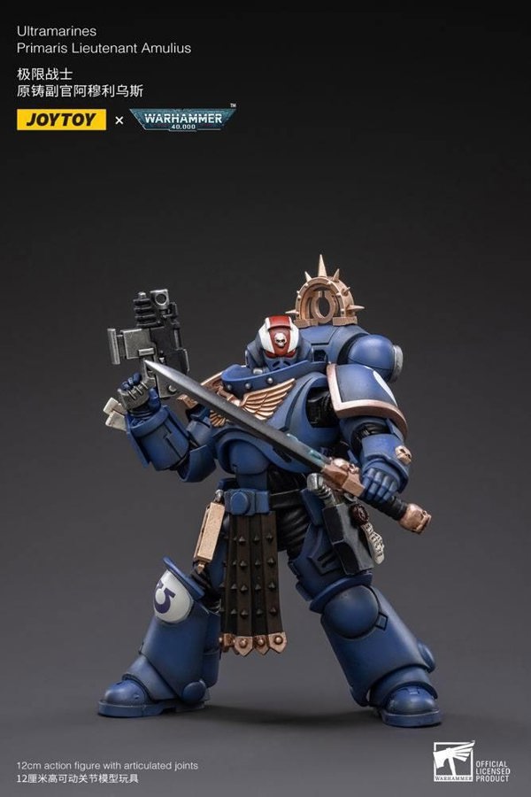 Joy Toys Warhammer 40K Ultramarines Primaris Lieutenant Amulius 1:18 Scale Joy Toy JT3044