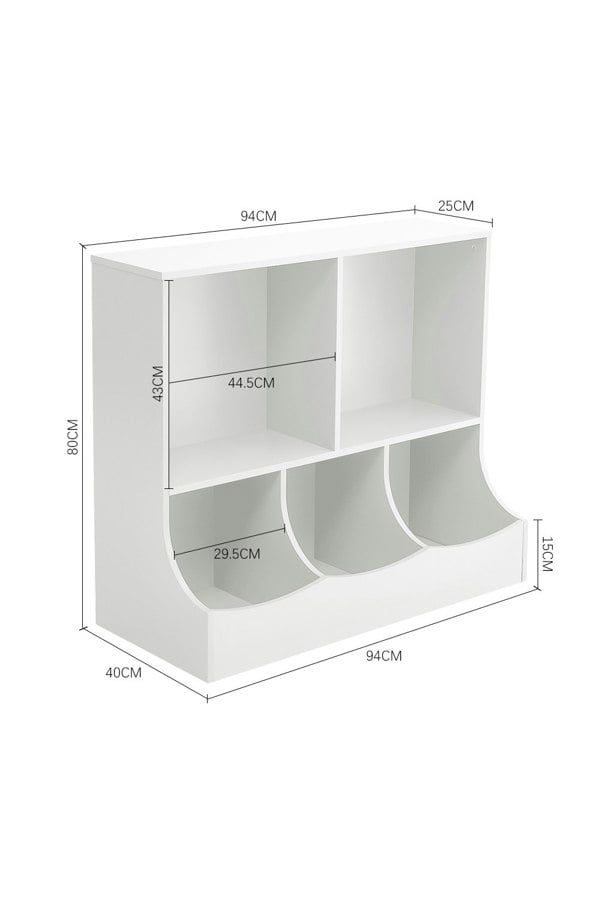 Living and Home 80cm H Double Layer Open Toy Clothing and Bookcase Management Cabinet