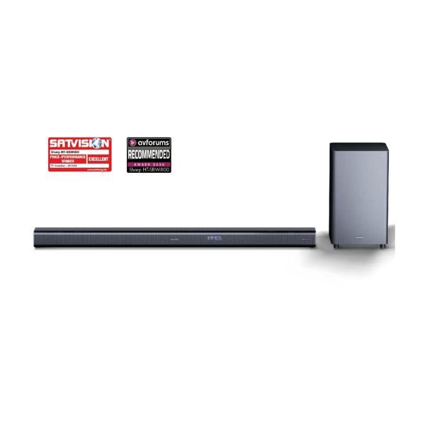 Sharp 570W Dolby Atmos Soundbar with Bluetooth, 4K HDMI and LED Display - Black