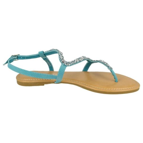 Spot On Ladies Spot On Open Toe Glitter Swirl Sandals