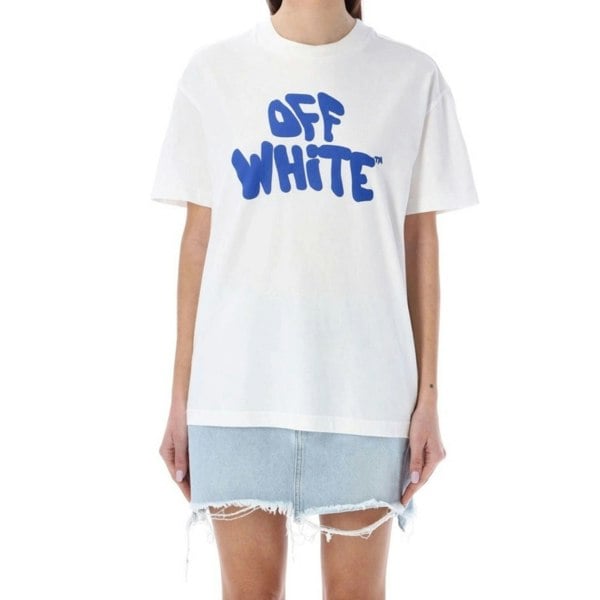 Off-White 70s Type Logo Casual Tee White T-Shirt XXS