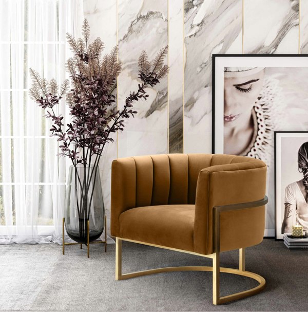 Furniture Edit Magnolia Cognac Velvet Chair