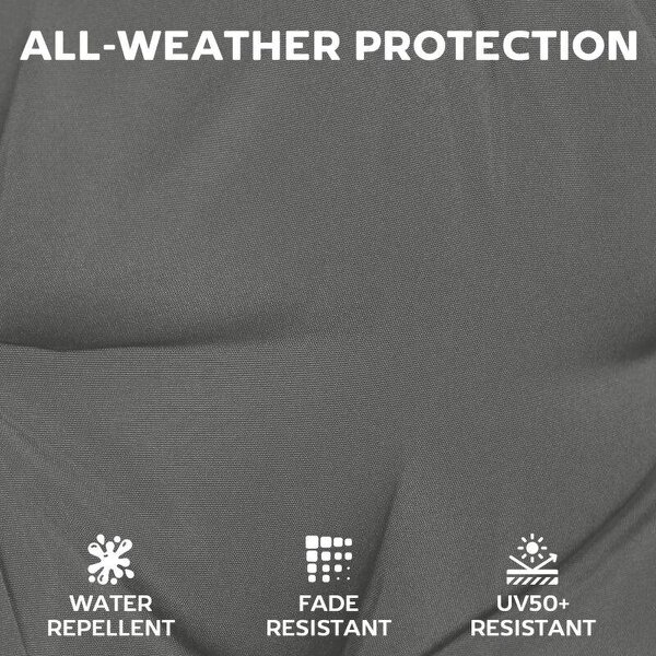 Set of 6 Outdoor Seat Cushions with Machine Washable Cover, Water Repellent Seat Cushions Dark Grey