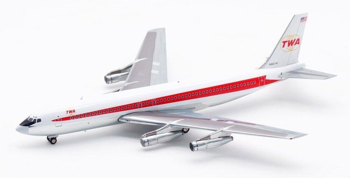 InFlight200 Trans World Airlines Twa Boeing 707-131B N86741 Polished With Stand 1:200 Scale Inflight200 IF701TW0823P