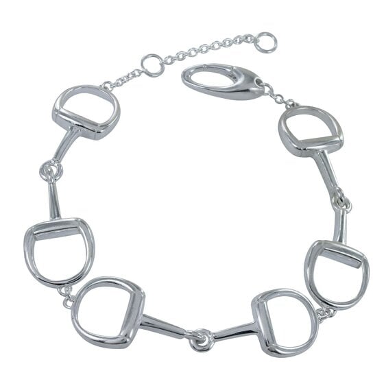 Reeves & Reeves Chunky Sterling Silver and Gold Plated Snaffle Bracelet
