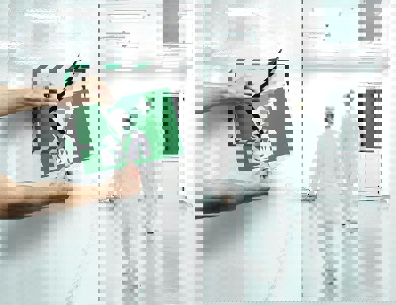 Durable DURAFRAME Adhesive Magnetic Hazard Frame | 2 Pack | A4 Green & White