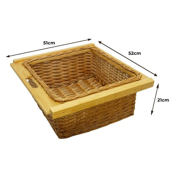 Kukoo 3 x Pull Out Wicker Kitchen Baskets 600mm