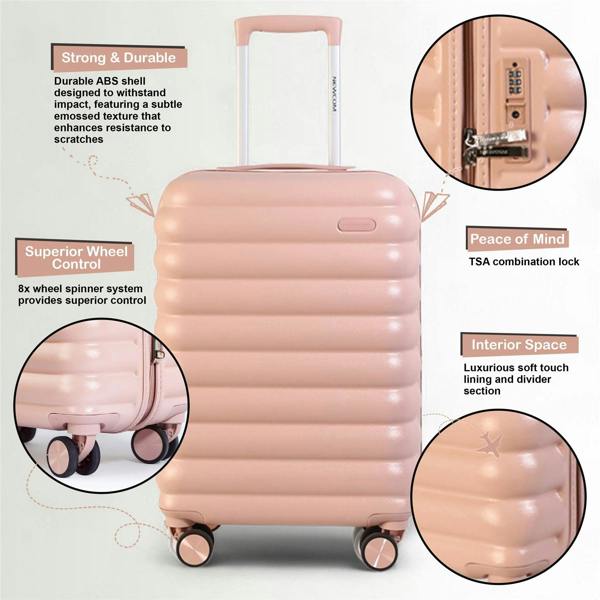 Infinity Luggage Hard Shell Cabin 37 x 22 x 55 cm TSA Secure Luggage Suitcase Suitable for Easyjet, Ryanair