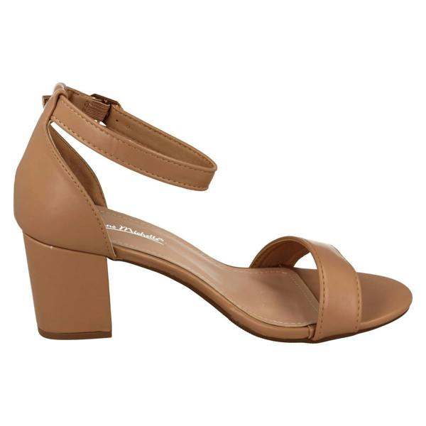 Anne Michelle Ladies Anne Michelle Mid Block Heel Buckle Ankle Strap Wide Fitting Sandals F12104