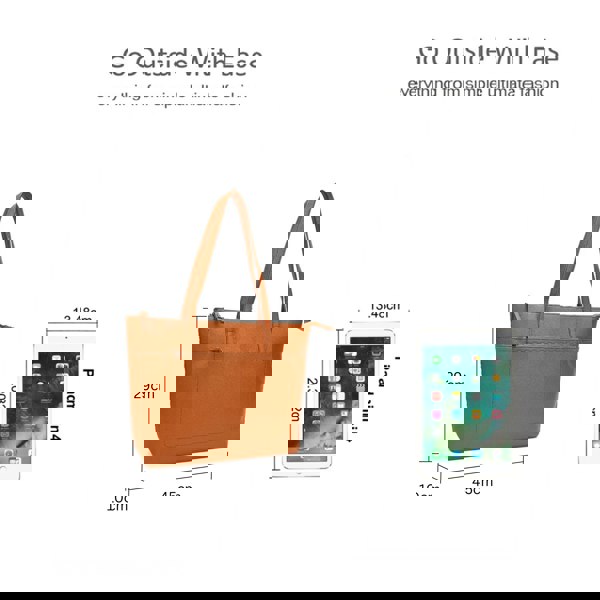 Pluspup Large Tote Shoulder Bag with Zipper Closure and Inner Pockets