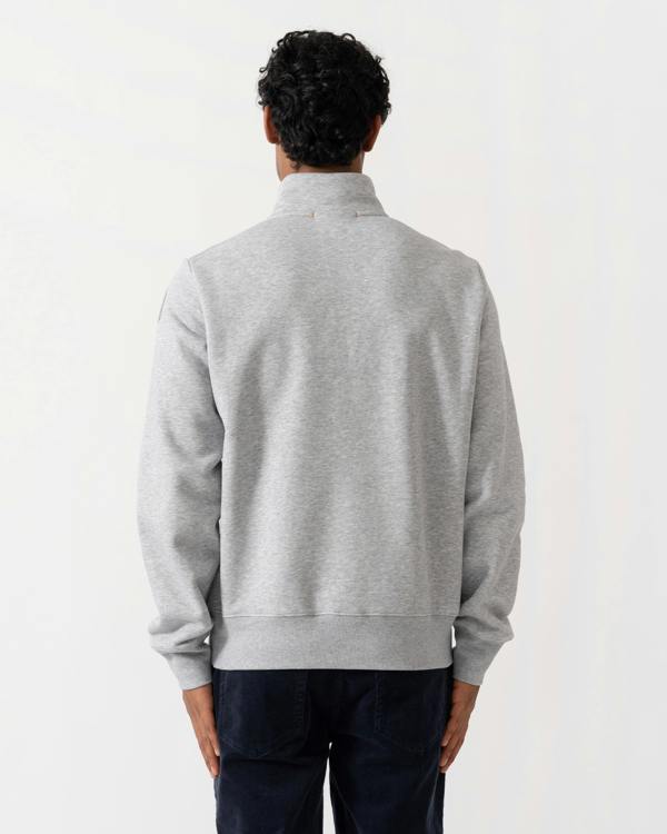 Back of Parajumpers Broad Peak Mens Quarter Zip Sweatshirt - Ash Grey Melange 608