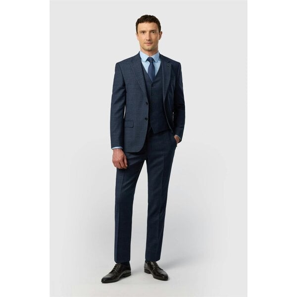 Ted Baker Slim Fit Navy Hopsack Check Jacket