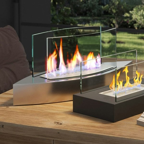 Unique Smokeless Stainless Steel Tabletop Ethanol Fireplace Living and Home
