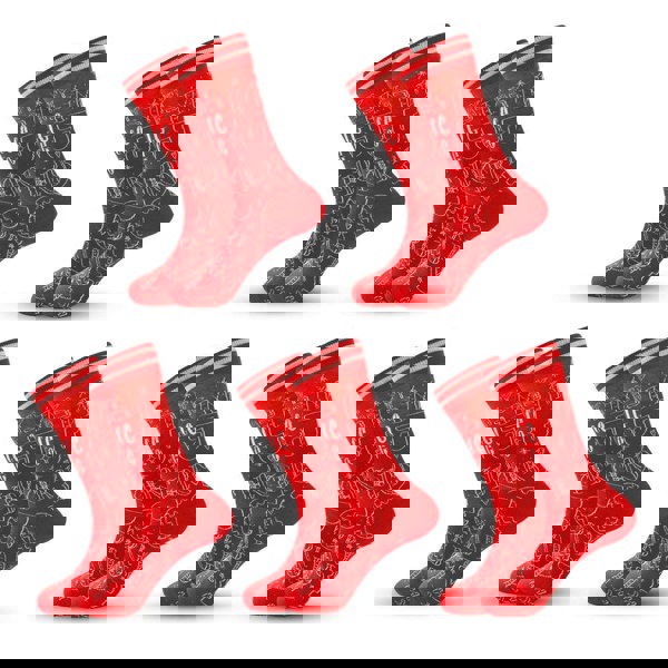 Anyfootwear 5 Pairs Red Size 5-13 Cute Socks Crystal Silk Tide Winter Holiday Design Plus Snowflake Stocking Comfortable To Wear