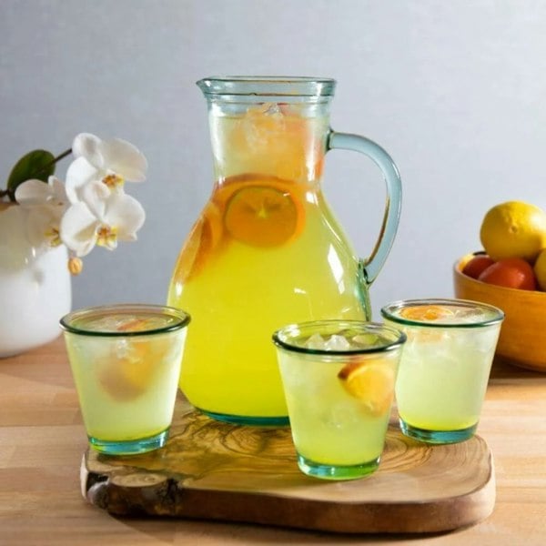 Glass Pitcher Jug and Tumblers - Recycled Glass