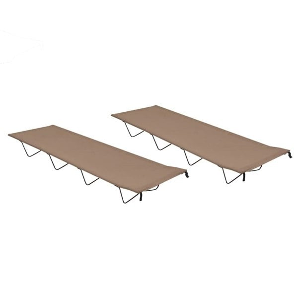 Berkfield Camping Beds 2 pcs 180x60x19 cm Oxford Fabric and Steel Taupe