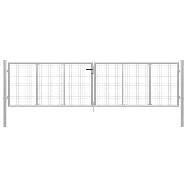 Berkfield Garden Gate Galvanised Steel 415x150 cm Silver