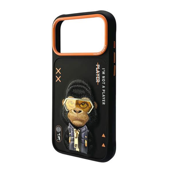 Nimmy Friends Nimmy Cool & Cute 2.0 Gorilla Case with MagSafe for iPhone 17 Pro Max 6.9" Black Orange - N-KMLL-IP17-PRO-MAX-016