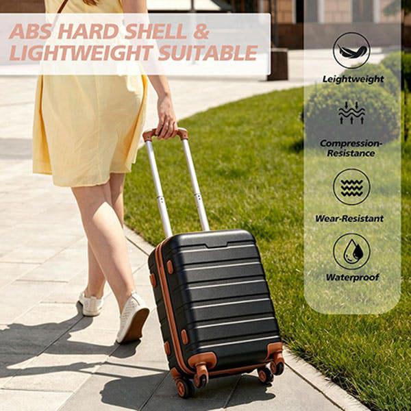 Leaper 20" ABS Carry-On Luggage with Removable Wheels & TSA Lock