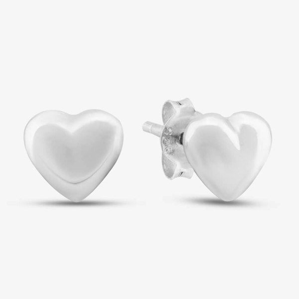 T. H. Baker Sterling Silver 7mm Heart Stud Earrings 8.55.5989