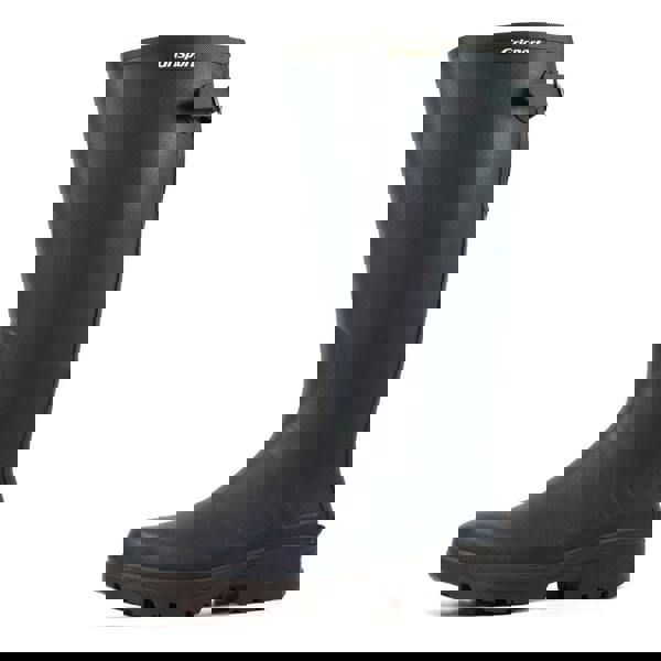 GriSport Stream Mens/Womens Neoprene Fishing Hunting Farm Wellies Boots, dark blue waterproof rubber rain boots with sturdy sole and adjustable strap.