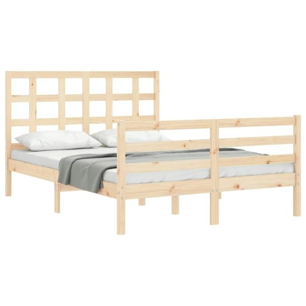 Berkfield Bed Frame with Headboard 140x200 cm Solid Wood