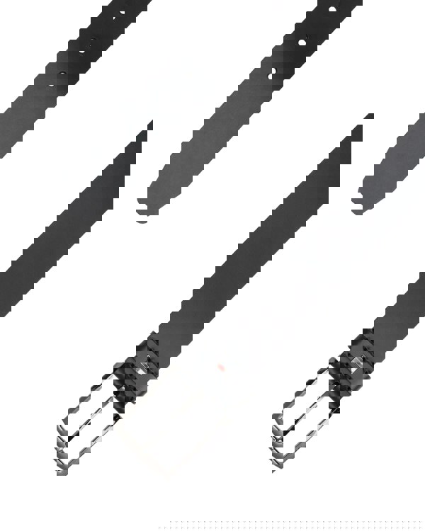 Tommy Hilfiger Denton Enamel Flag Mens Leather Belt - Black