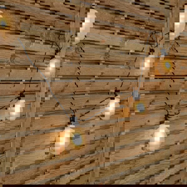 Samuel Alexander 4.5m Set of 10 Frosted Ball Style Cap String Lights with Filament in Warm White