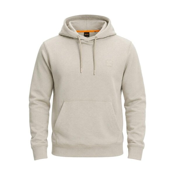 BOSS Wetalk Logo Patch Hoodie Light Grey
