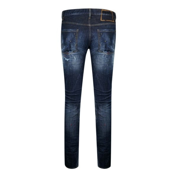 DSQUARED2 Frayed Paint Splash Cool Guy Jeans - Blue