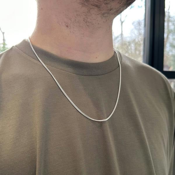 Love Silver Sterling Silver 2.5mm Diamond Cut Curb Chain